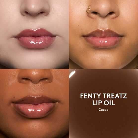 DOUBLE GLOSS SET: FENTY TREATZ CACAO + GLOSS BOMB MINI HOT CHOCOLIT